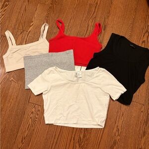 Women's Crop Tops - Red, Black, White, Cream, Gray